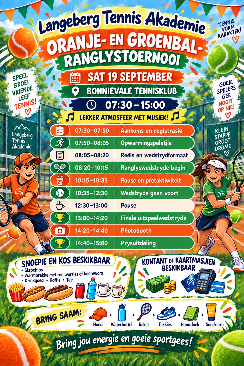 Groen en Oranjebal Ranglys